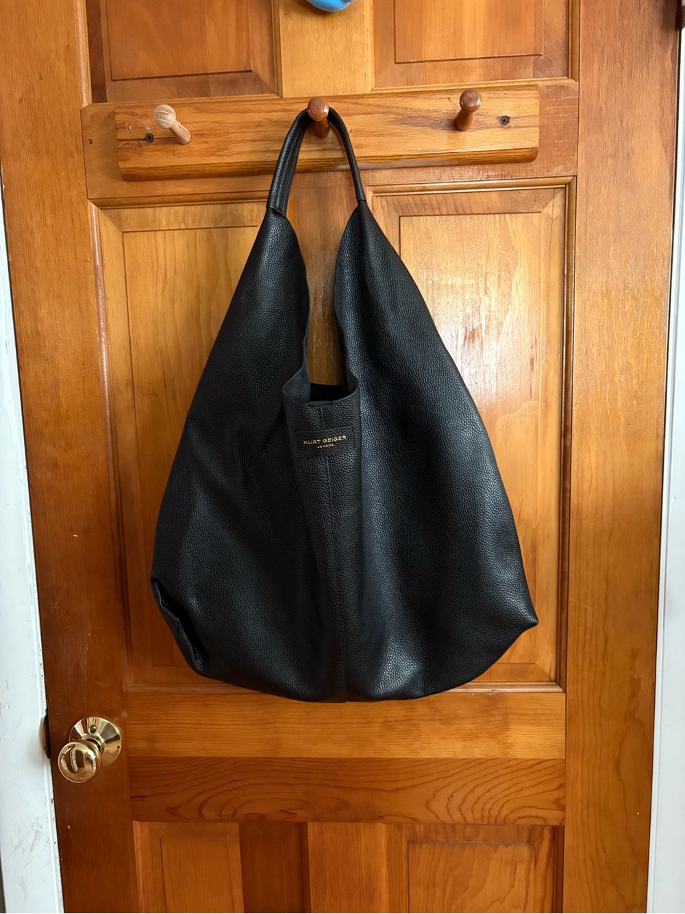 Kurt Geiger Black Leather Duffel Tote